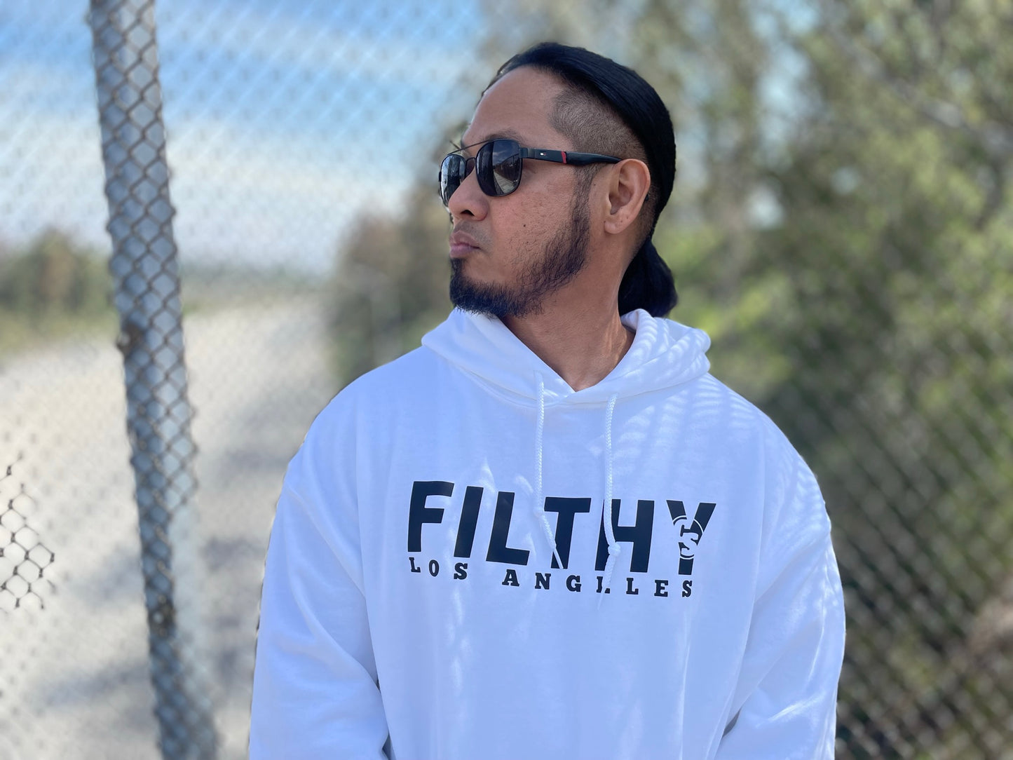 "FILTHY" LOS ANGELES WHITE HOODIE